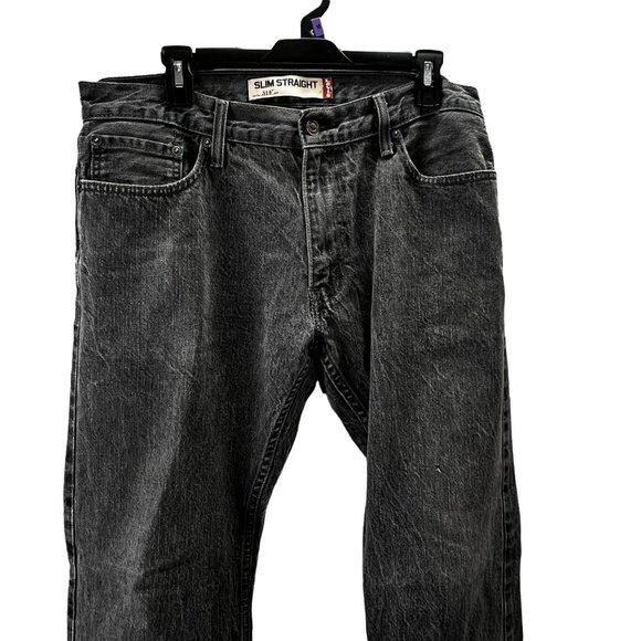 Levi's Charcoal Slim Straight Men's Jeans - Picture 4 of 8